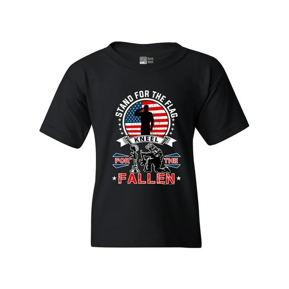 I Stand For The Flag Kneel For The Fallen USA DT Youth Kids T-Shirt Tee