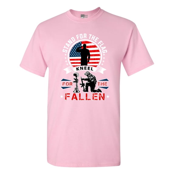 I Stand For The Flag Kneel For The Fallen USA Patriotic DT Adult T-Shirt Tee
