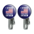 thumbnail image 1 of I Stand For The National Anthem American Flag USA Novelty Clip-On Stud Earrings, 1 of 3