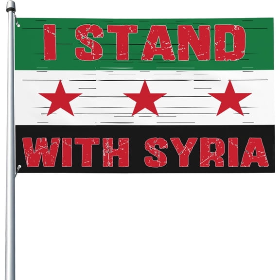 I Stand With Syria Save Flag 3x5 Free Syria Strong Free Syria Pray For Syria Support Syria Freedom Flag 3x5 Ft Garden Banner Sign Outdoor House Wall Yard Flag