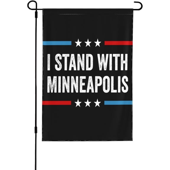 I Stand With Minneapolis flag Minnesota Resist Anti Ice 12x18 In Yard Flags Double-Side Outdoor Garden Banner