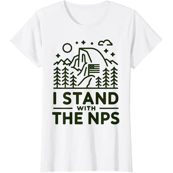 I Stand With The NPS National Park Support Cute Ladies' Crewneck T-Shirt