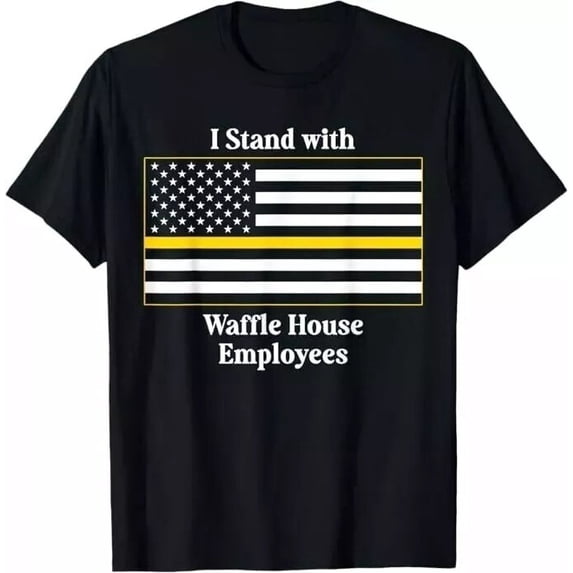 I Stand With Waffle House Employees America Flag T-Shirt