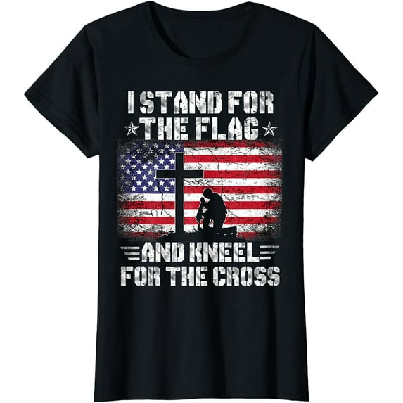 I Stand for The Flag Kneel for The Cross T-Shirt