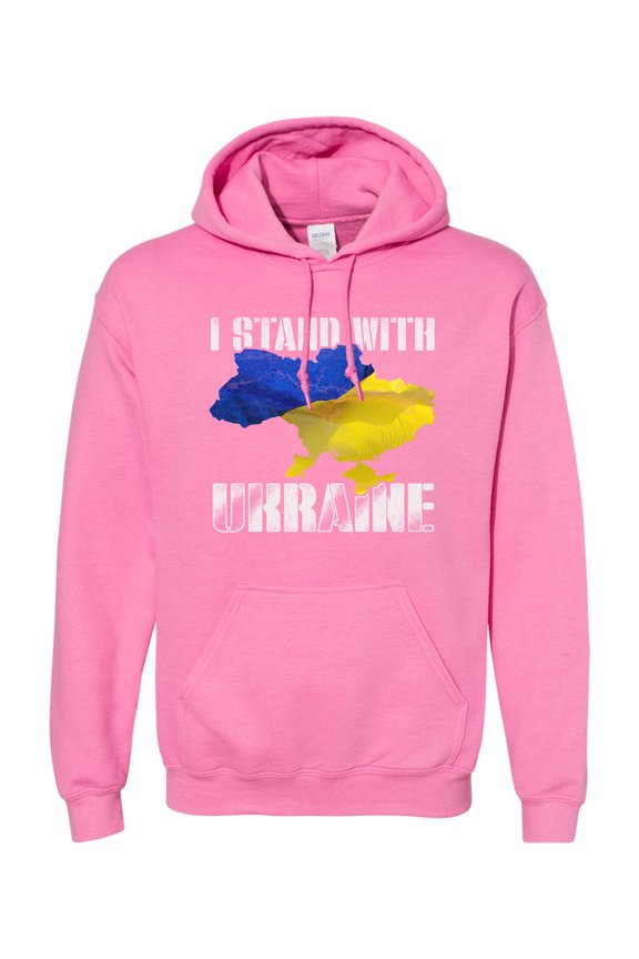 I Stand with Ukraine Ukrainian Country Map Logo Pride DT Sweatshirt Hoodie