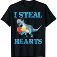 thumbnail image 1 of I Steal Hearts Cute Dinosaur Autism Awareness Valentines Day T-Shirt, 1 of 5
