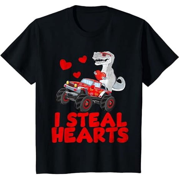 I Steal Hearts Dinosaur Valentines Day For Baby Boys Mens T-Shirt
