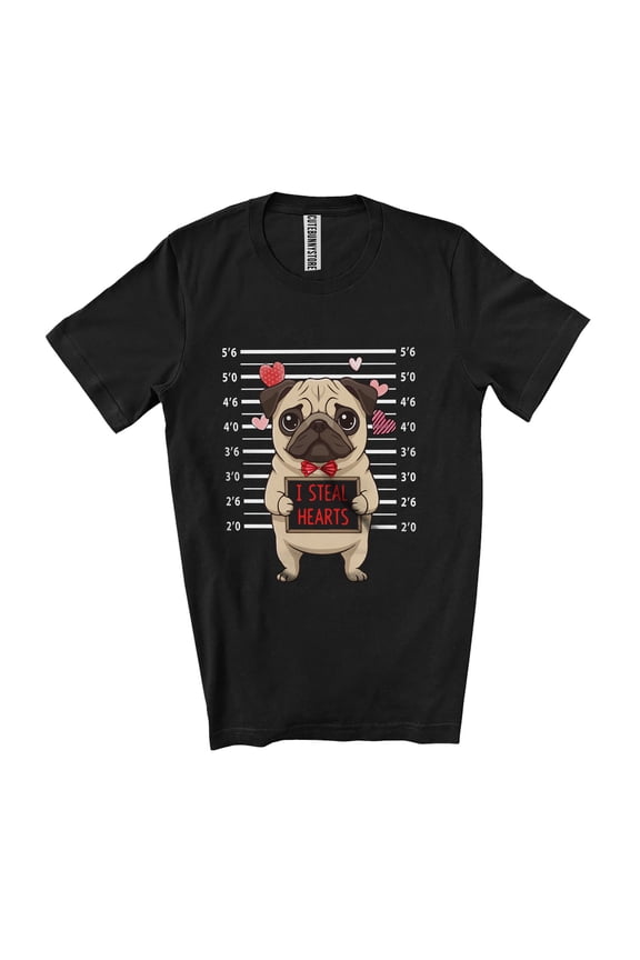 I Steal Hearts; Humorous Valentine's Day Pug Owner Lover; Family Group Unisex T-Shirt