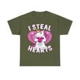 thumbnail image 1 of I Steal Hearts Unicorn Valentine's Day Unisex Graphic Tee Shirt, Sizes S-5XL, 1 of 12