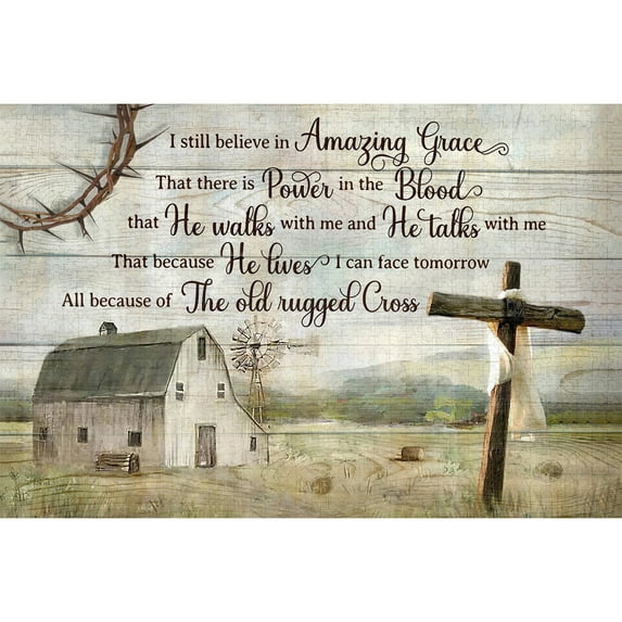 I Still Believe in Amazing Grace, 300 pieces,wooden puzzle,intellectual challenge,Relaxing family activities, decoration and holiday gifts. jigsawSize: 15.7 x 11 in and 1:1 original picture poster