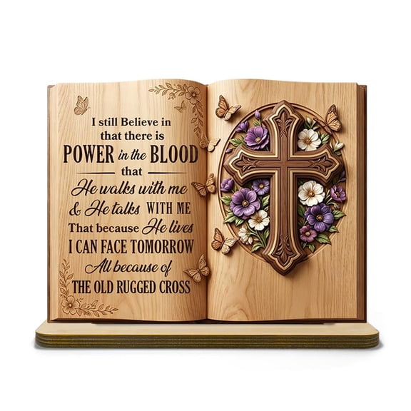 I Still Believe In Amazing Grace Personalized 2-Layer Wood Plaque With Flat Base, Meaningful Christian Gift, Sign Spiritual Decoration Keepsake, Custom Religious Desk Decor