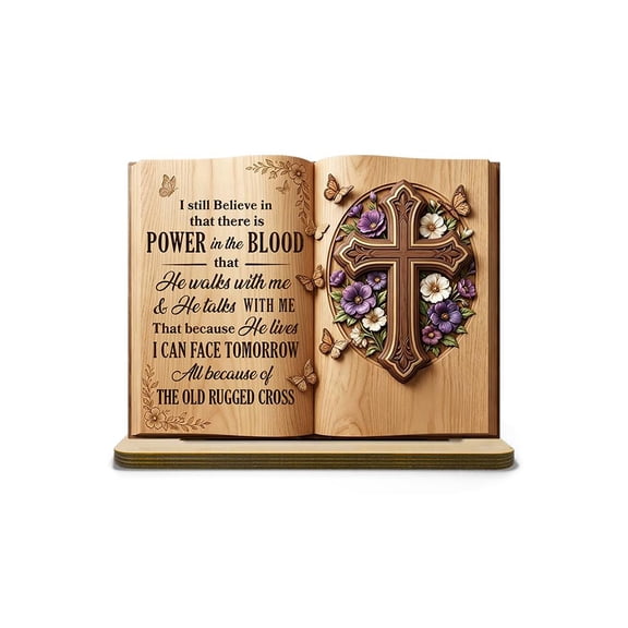 I Still Believe In Amazing Grace Personalized 2-Layer Wood Plaque With Flat Gift, Base, Spiritual Meaningful Christian Sign