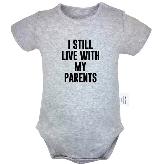 I Still Live with My Parents Funny Rompers For Babies, Newborn Baby Unisex Bodysuits, Infant Jumpsuits, Toddler 0-24 Months Kids One-Piece Oufits (Pink, 12-18 Months)