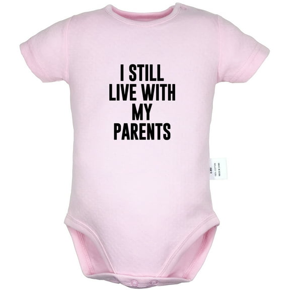 I Still Live with My Parents Funny Rompers For Babies, Newborn Baby Unisex Bodysuits, Infant Jumpsuits, Toddler 0-24 Months Kids One-Piece Oufits (Gray, 0-6 Months)