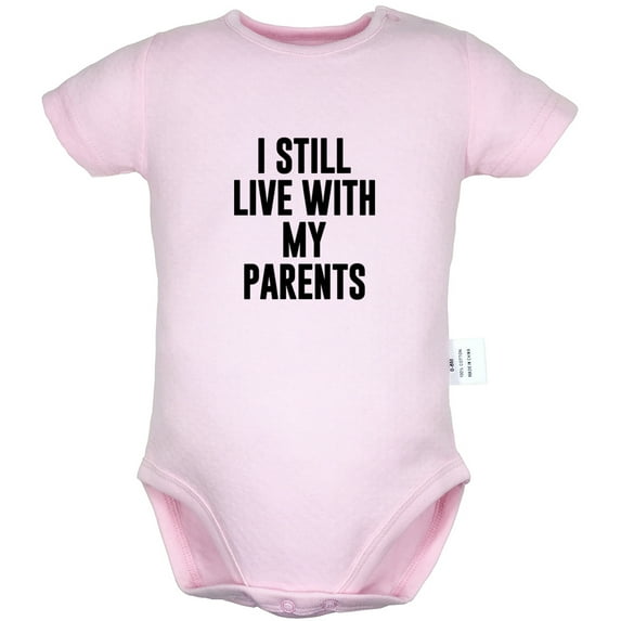 I Still Live with My Parents Funny Rompers For Babies, Newborn Baby Unisex Bodysuits, Infant Jumpsuits, Toddler 0-24 Months Kids One-Piece Oufits (Gray, 12-18 Months)