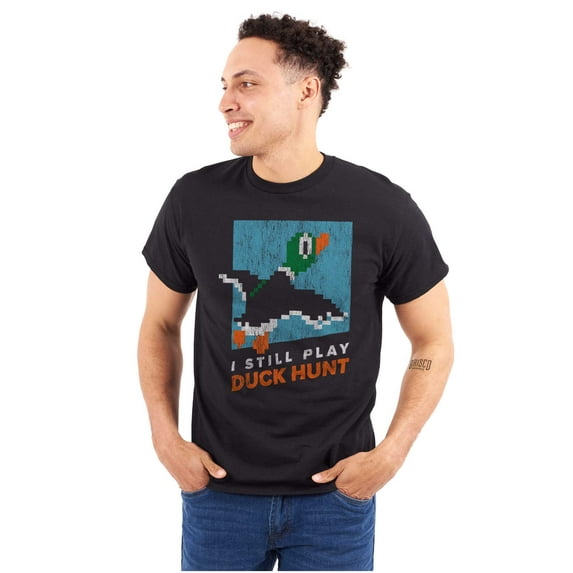 I Still Play Duck Hunt Cooking Fisher Plus Size Crewneck Graphic Tee Shirt Brisco Brands 4X