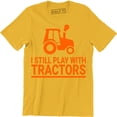 thumbnail image 1 of I Still Play With Tractors Funny LS Country Farm Graphic Men's T-Shirt, 1 of 4