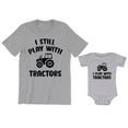 thumbnail image 1 of I Still Play with Tractors Men's T-Shirt Funny Matching Graphic Tee I Play with Tractors Baby Bodysuit Kids Toddler Shirt, 1 of 3
