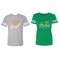 thumbnail image 1 of I Stole Her Heart So I am Stealing His Last name Matching Couple Cotton Jerseys (Men Heather / Women Green) (Men M / Women XL), 1 of 3
