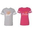 thumbnail image 1 of I Stole Her Heart So I am Stealing His Last name Matching Couple Cotton Jerseys (Men Heather / Women Pink) (Men M / Women S), 1 of 3