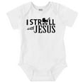 thumbnail image 1 of I Stroll Jesus Christian Religious Romper Boys or Girls Infant Baby Brisco Brands NB, 1 of 6