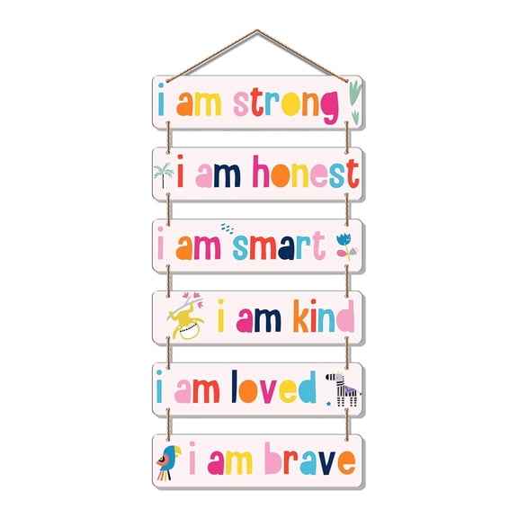 I am Strong Positive Affirmation Designer Wall Hanging Wooden Art | Quotes Decor Item | Wall Accent | Office Decor | Inspirational Quotes Wall Art | Mdf Wall Decoration | Gifts (WH_3286N)