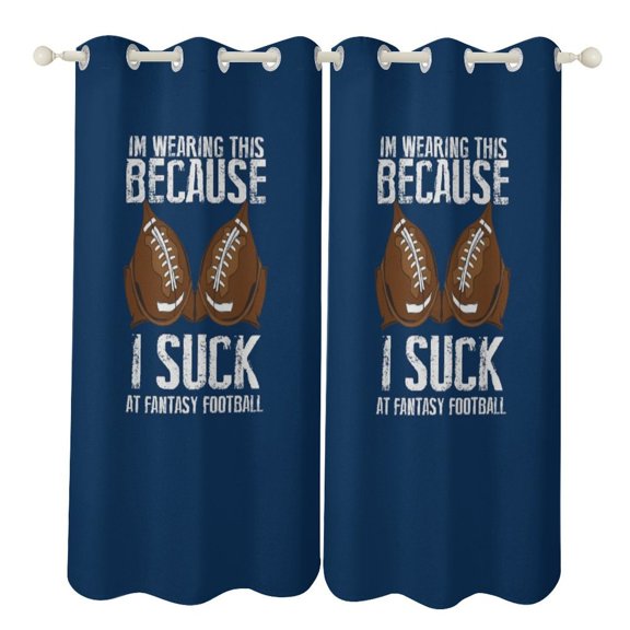 I Suck At Fantasy Football Gift Study Room Living Kitchen Bedroom For Blackout Curtain Printed 2 Panels