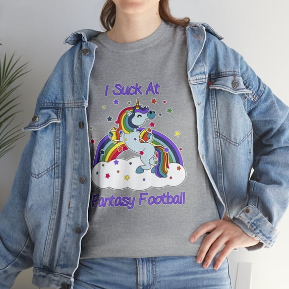 I Suck at Fantasy Football Unicorn Rainbow Loser Men T-Shirt