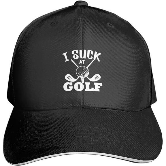I Suck at Golf Baseball Cap Trendy Sandwich Caps Trucker Hat Curved Visor Headwear for Men Women