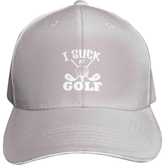 I Suck at Golf Baseball Cap Trendy Sandwich Caps Trucker Hat Curved Visor Headwear for Men Women