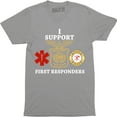 thumbnail image 1 of I Support First Responders Police Firefighter EMS EMT Men's T-Shirt, 1 of 4