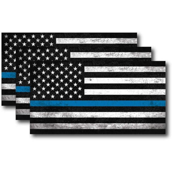 Thin Blue Line American Flag Decal, Support Police Officer, Car Sticker ...
