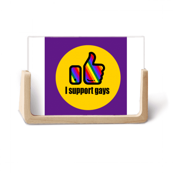 I Support s LGBT Rainbow Photo Wooden Photo Frame Tabletop Display