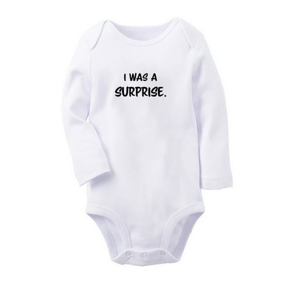 I Was A Surprise Twins Babies Rompers, Newborn Baby Unisex Bodysuits, Infant Jumpsuits, Toddler 0-12 Months Kids Long Sleeves Oufits (White, 6-12 Months)