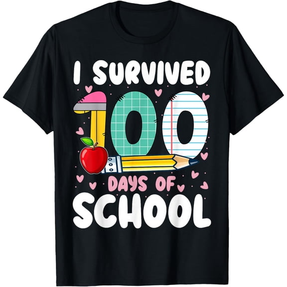 I Survived 100 Days of School Teacher Student 100th Day Adult T-shirt