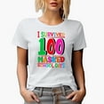 thumbnail image 1 of I Survived 100 Masked School Days, White T-Shirt, Small, 1 of 5
