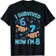 I Survived 6 7 Now I'm 8 8th Birthday Boys T-Shirt