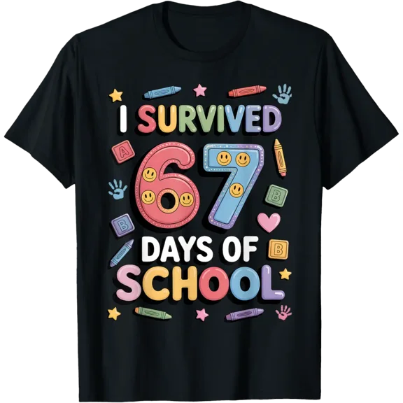 I Survived 67 Days Of School - Teachers Students T-Shirt