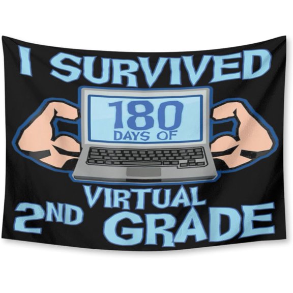 I Survived 67 Days of School Funny Leopard Student Style Tapestry Cozy Tapestries Aesthetic for Living Room, Bedroom,30x40 Inch