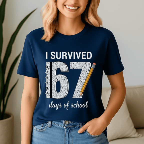 I Survived 67 Days of School, Funny Teacher School Shirt, Back to School Tshirt, Classroom Humor Tee, Teacher Student Gift