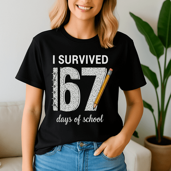 I Survived 67 Days of School, Funny Teacher School Shirt, Back to School Tshirt, Classroom Humor Tee, Teacher Student Gift