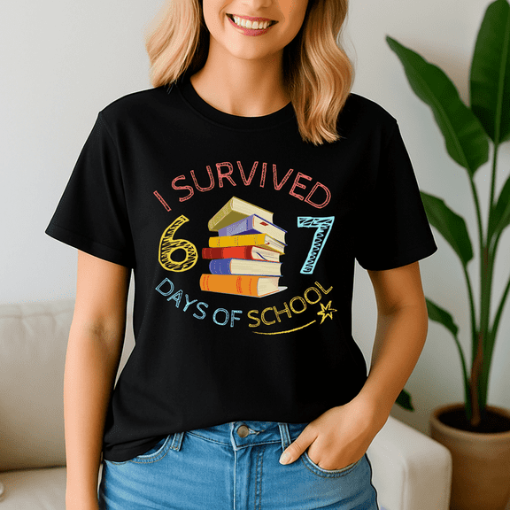 I Survived 67 Days of School, Funny Teacher School Shirt, Back to School Tshirt, Classroom Humor Tee, Teacher Student Gift