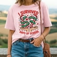 thumbnail image 1 of I Survived 67 Days of School T-Shirt – Fun Graphic Tee with Candy Cane Number Design, 1 of 5