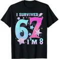 thumbnail image 1 of I Survived 67 I’m 8 Years Old 8th Birthday Girls Kid 67 Meme T-Shirt, 1 of 8