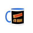 thumbnail image 1 of 3dRose, I Survived 6th Sixth Grade Survial Pride And Humor Design, 11oz Two-Tone Blue Mug, 1 of 3