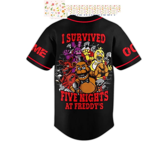 I Survived Five Nights At Freddy_s Bonnie Bowl Afton Robotics Custom Name Baseball Jersey