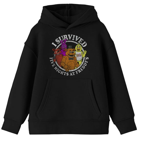 I Survived Five Nights at Freddy's Horror Video Game Youth Boys Black Hoodie-XS