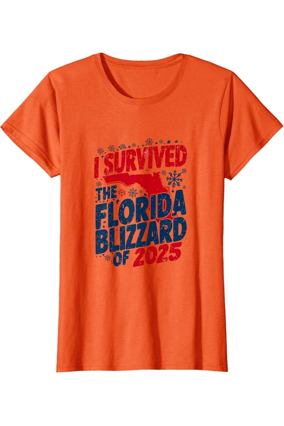 I Survived Florida Blizzard Florida Snowstor Ladies' Crewneck T-Shirt All Size S-5XL