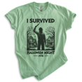 thumbnail image 1 of I Survived Halloween Night 1978 Shirt, Unisex Women's Men's, Horror Movie Classic Lover Halloween Gift, Heather Apple Green, X-Large, 1 of 6
