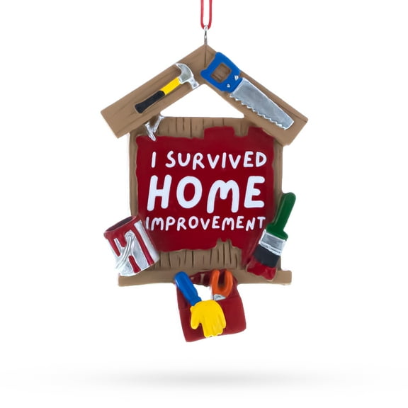 I Survived Home Improvement Tools Resin Christmas Ornament
